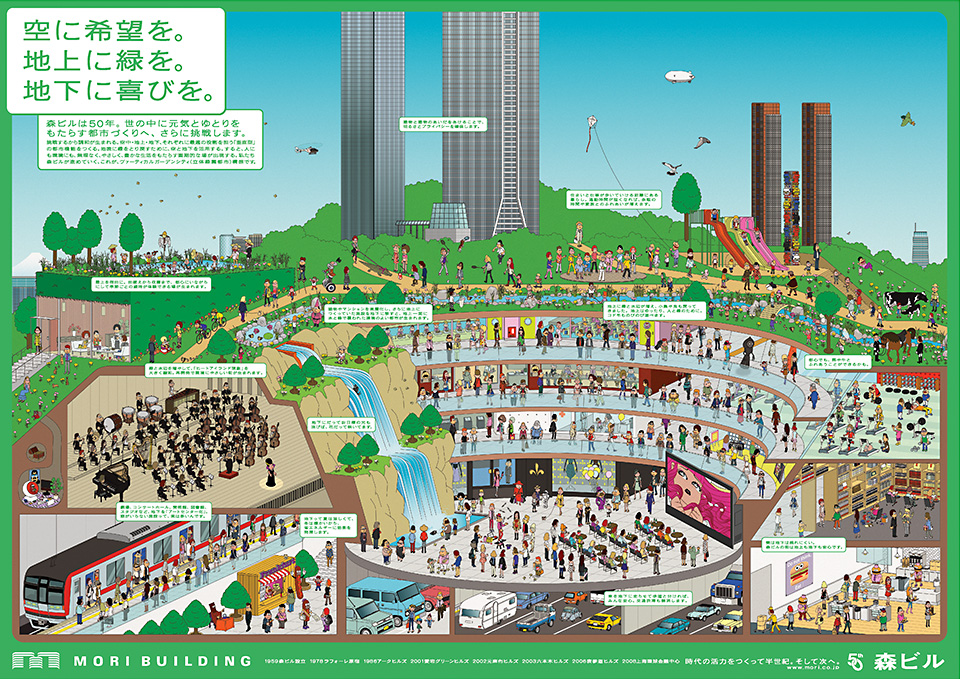 2009年企業広告　創立50周年記念「空に希望を。地上に緑を。地下に喜びを。」