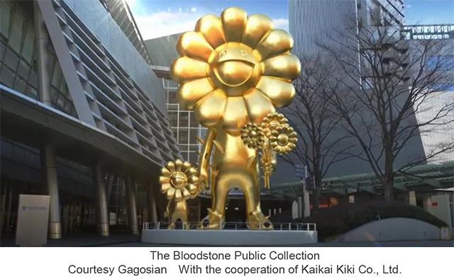 六本木ヒルズ】村上隆の高さ10mの巨大彫刻作品《お花の親子》が