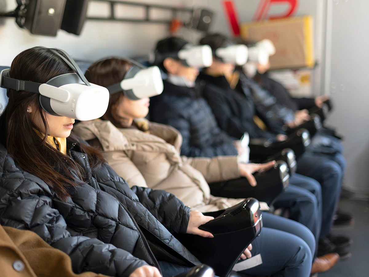 VR防災体験車体験の様子