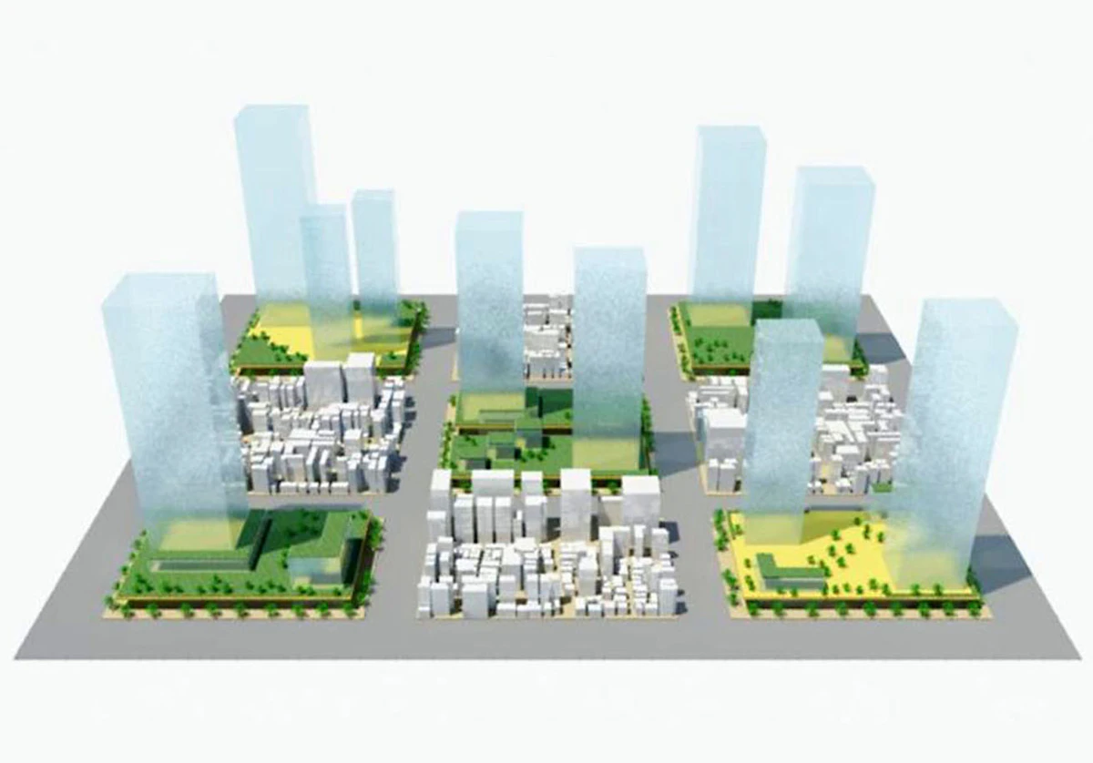 Vertical Garden Cityの段階的な開発イメージ