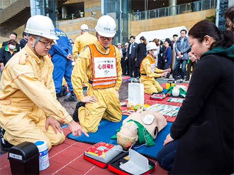 Roppongi Hills earthquake drill