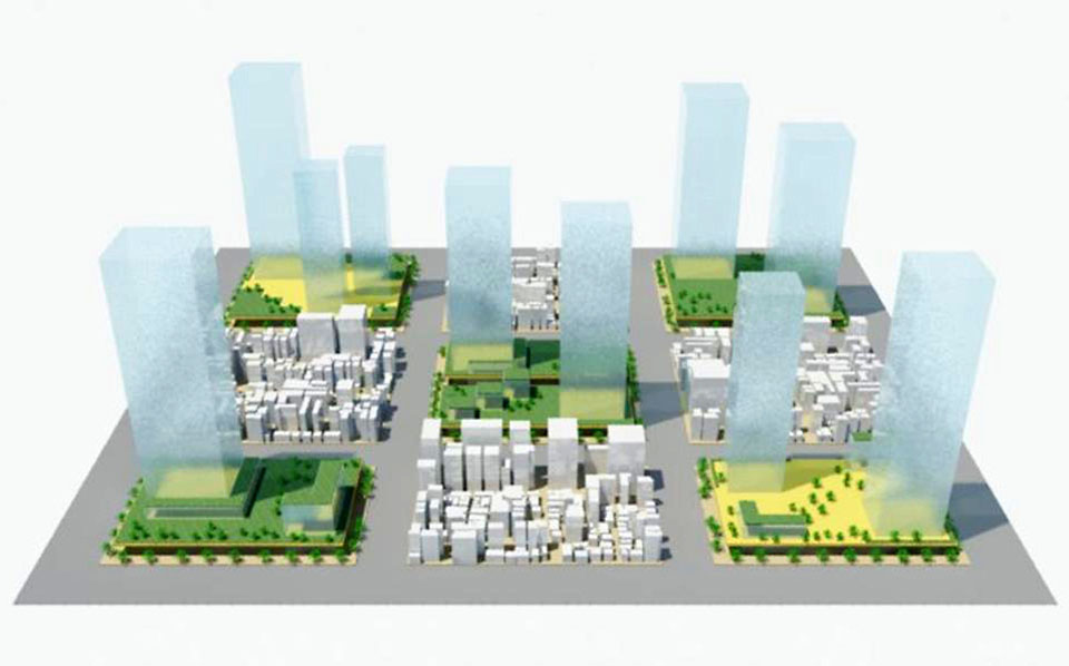 Vertical Garden Cityの段階的な開発イメージ